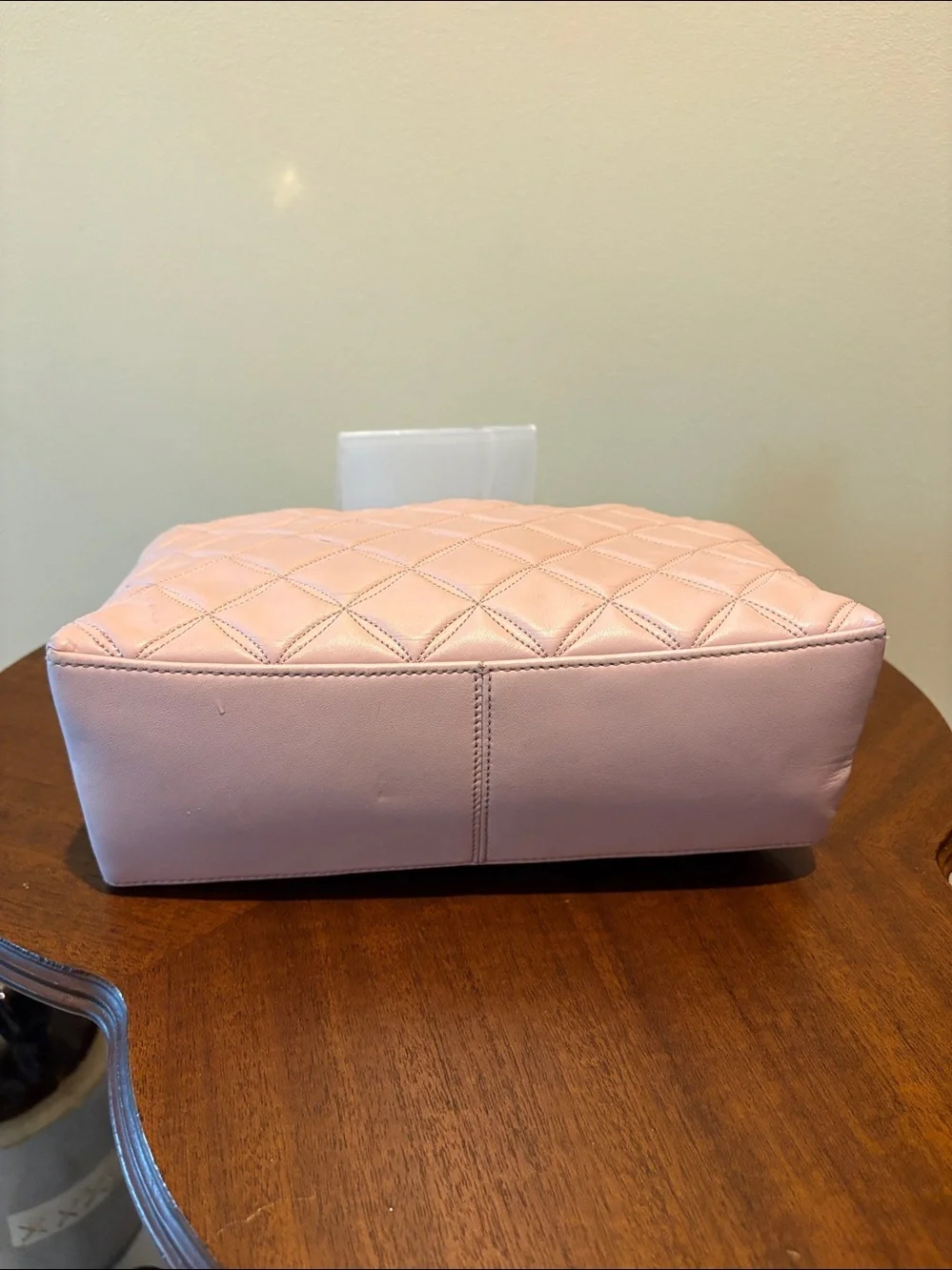 Kate spade  shoulder/Crossbody bag  quilted turn lock flap DUSTY pink blush  EUC